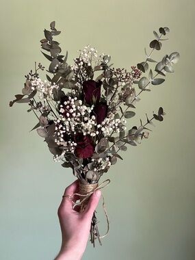 Dark Romance Bouquet, Handcrafted Dried Flower Bouquet, Cottagecore Decor